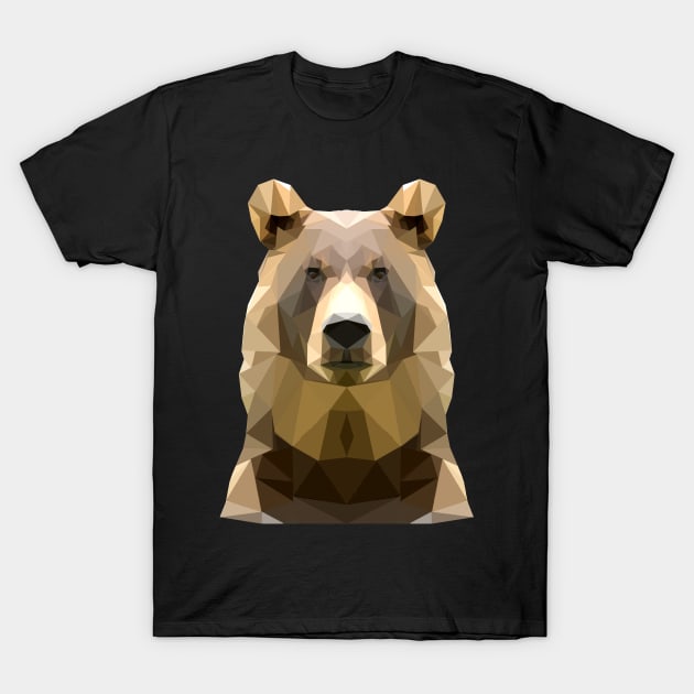 Low Polygon Grizzly Bear T-Shirt by SolarFlare